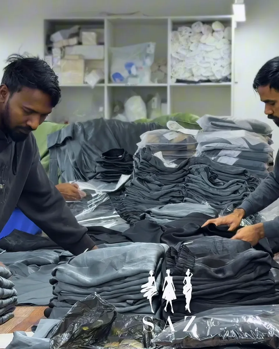 Packing finished basics at the factory